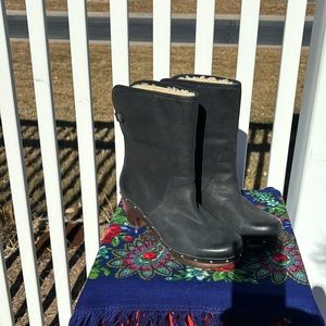 UGG Black Ankle Booties with Shearling